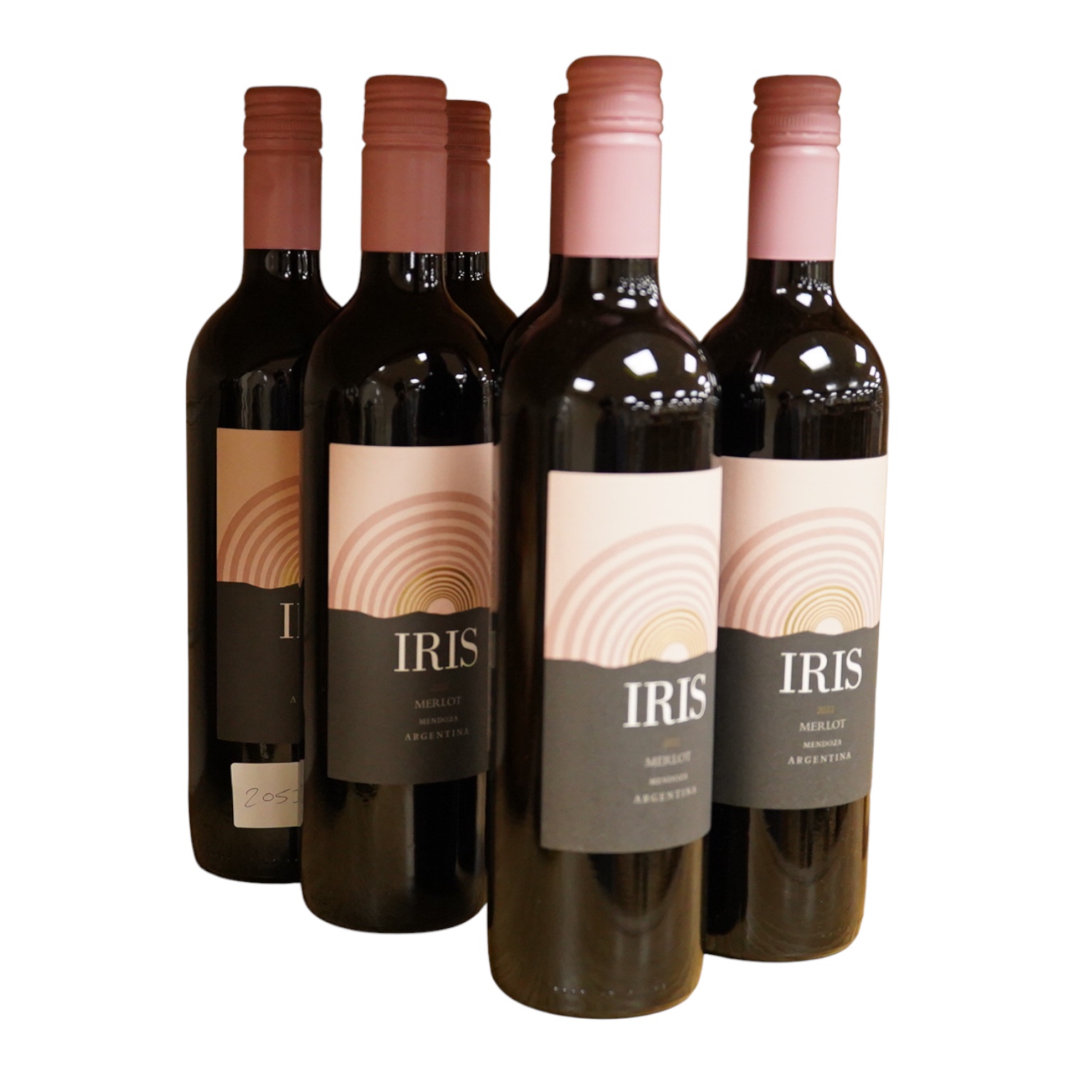 Six bottles of Iris Merlot Mendoza Argentina.